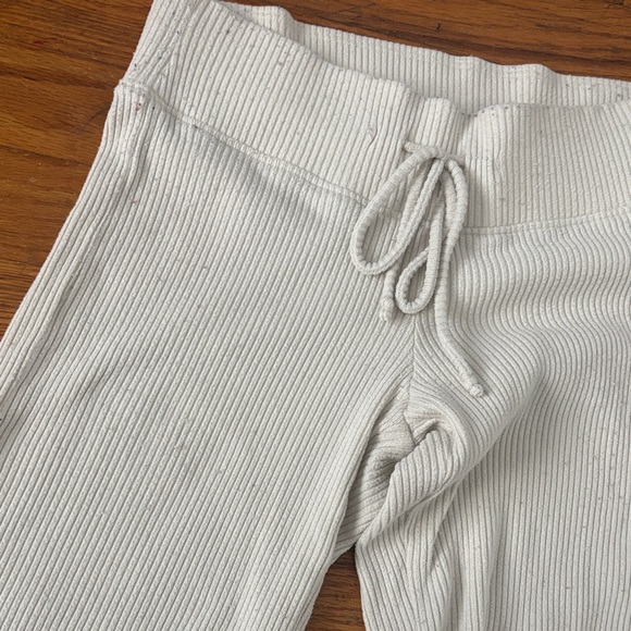 Low Rise Cream Ribbed Wide-Leg Pants - Picture 2 of 3